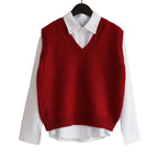 Fall Winter Sweater Vest Women 2026 Korean Fashion V Neck Sleeveless Knitted Pullover Waistcoat Female Loose Spring Jumper - Matrix Studios