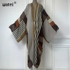 WINYI Africa Summer Fashion Kimono Maxi Dress Beach Cover Up Women Cardigan Boho Sexy Coat Geometric Print Kaftan Beach Outfits - Matrix Studios
