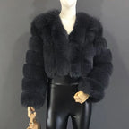 High Quality Fur Coat Women 100% Real Fox Fur Jacket Women's Fall/Winter Luxury Short Natural Fox Fur Coat Leather Jacket - Matrix Studios