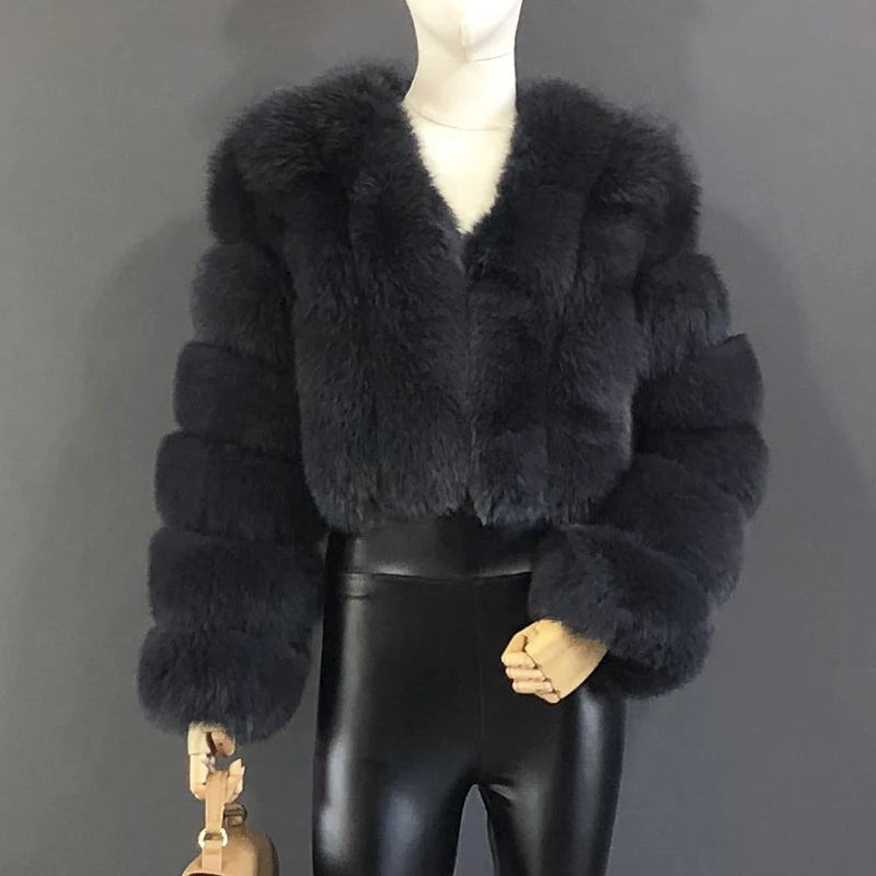 High Quality Fur Coat Women 100% Real Fox Fur Jacket Women's Fall/Winter Luxury Short Natural Fox Fur Coat Leather Jacket - Matrix Studios