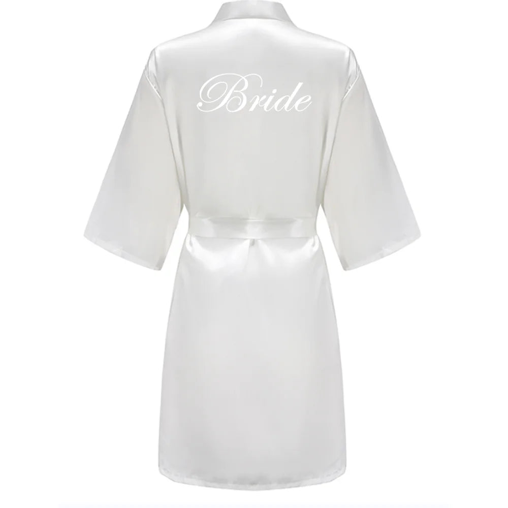 Wedding Bride Bridesmaid Robe Dressing Gown Sexy Women Bathrobe Nightgown Short Sleepwear Casual Flower Kimono Geisha M L XL - Matrix-studios.com