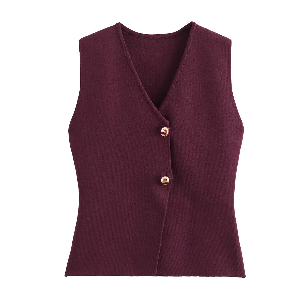 MUJER Woman Knit Vest Top Cropped Sleeveless Vests for Women 2025 Button Summer Vest Top Women Waistcoat Knitted Short Tops - Matrix Studios