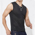 Men's Ice Silk Mesh Tank Tops Gym Stringer Transparent Bodybuilding Sleeveless Shirt Fitness Vest Male mesh Muscle Singlets Tops - Matrix Studios
