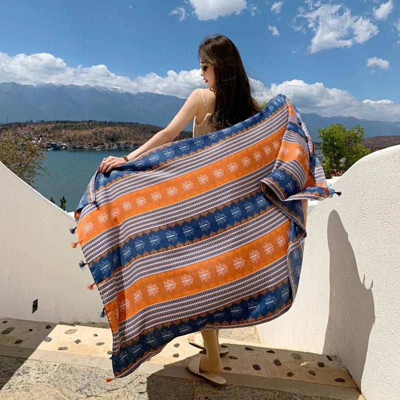 28 Styles 90x180cm Travel Beach Sunscreen Scarve Bikini Large Shawl Sarong Wrap Scarf Women Brazilian Swimsuit Bathing Cover-ups - Matrix Studios