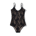 Sexy See Through Lace With Lining Backless Spaghetti Strap Bodysuit Woman Sling Tight Short Jumpsuit Slim Fit Rompers Playsuits - Matrix-studios.com