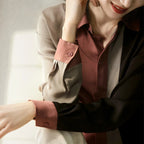 2025 Women Satin Button Blouse Autumn New Vintage Long Sleeve Polo Collar Women Shirt Elegant Loose Tops Clothing 18146 - Matrix-studios.com