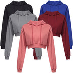 New Fashion Women Hoodie Sweatshirt Short Top Coat Sport Pullover Hooded Tops Female Autumn Winter Clothes Crop Top Hoodie - Matrix Studios
