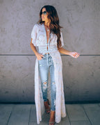 TEELYNN Sexy Deep V neck White Lace Dresses Women Robe Kimno Kaftan 2023 Vintage Summer Bikini Cover Up Boho Beach Wear Vestidos - Matrix Studios