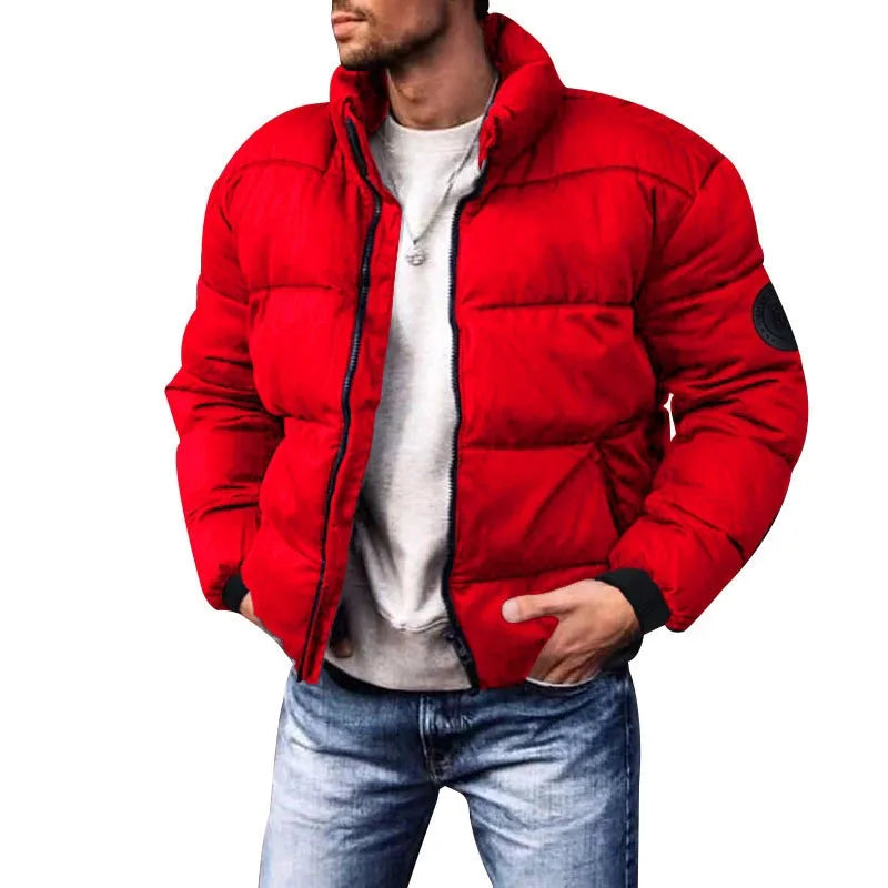 2025 Winter New Men's Down Cotton Jacket Daily Casual Windproof Warm Parkas Outwear Short Stand Collar Warm Cotton Clothing - Matrix Studios