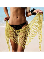 4 Colors Hollow Out Crochet Knitted Sarong Pareo Beach Cover Up Cover-ups Beach Dress Beach Wear Beachwear Female Women V7010 - Matrix Studios