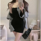Elegant Solid Sling Sleeveless Type A Sheath Mini Short Dresses Summer New Sexy Slim Slimming Arm Covering Dresses - Matrix-studios.com