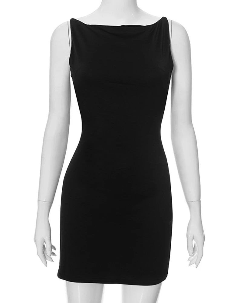 Women's Sleeveless Mini Wrap Dress Y2K Basic Casual Fashion Summer Sexy Elegant Club Party Evening Outfit 2025 - Matrix-studios.com