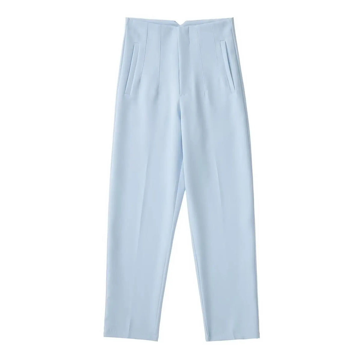 Willshela Women Fashion Straight Pants High Waist Front Zipper Trousers Vintage Full Length Female Chic Lady - Matrix-studios.com