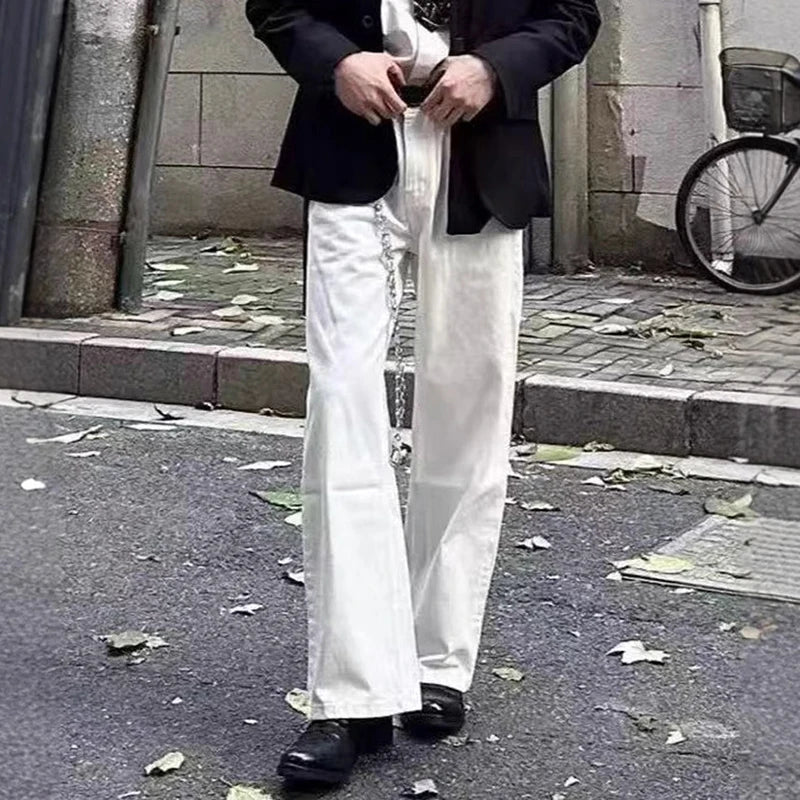 IEFB Men's Jeasn New Summer American Style Straight Leg Wide Leg Solid Color Simple Folding Male Casual Trousers 2026 9W2196 - Matrix Studios