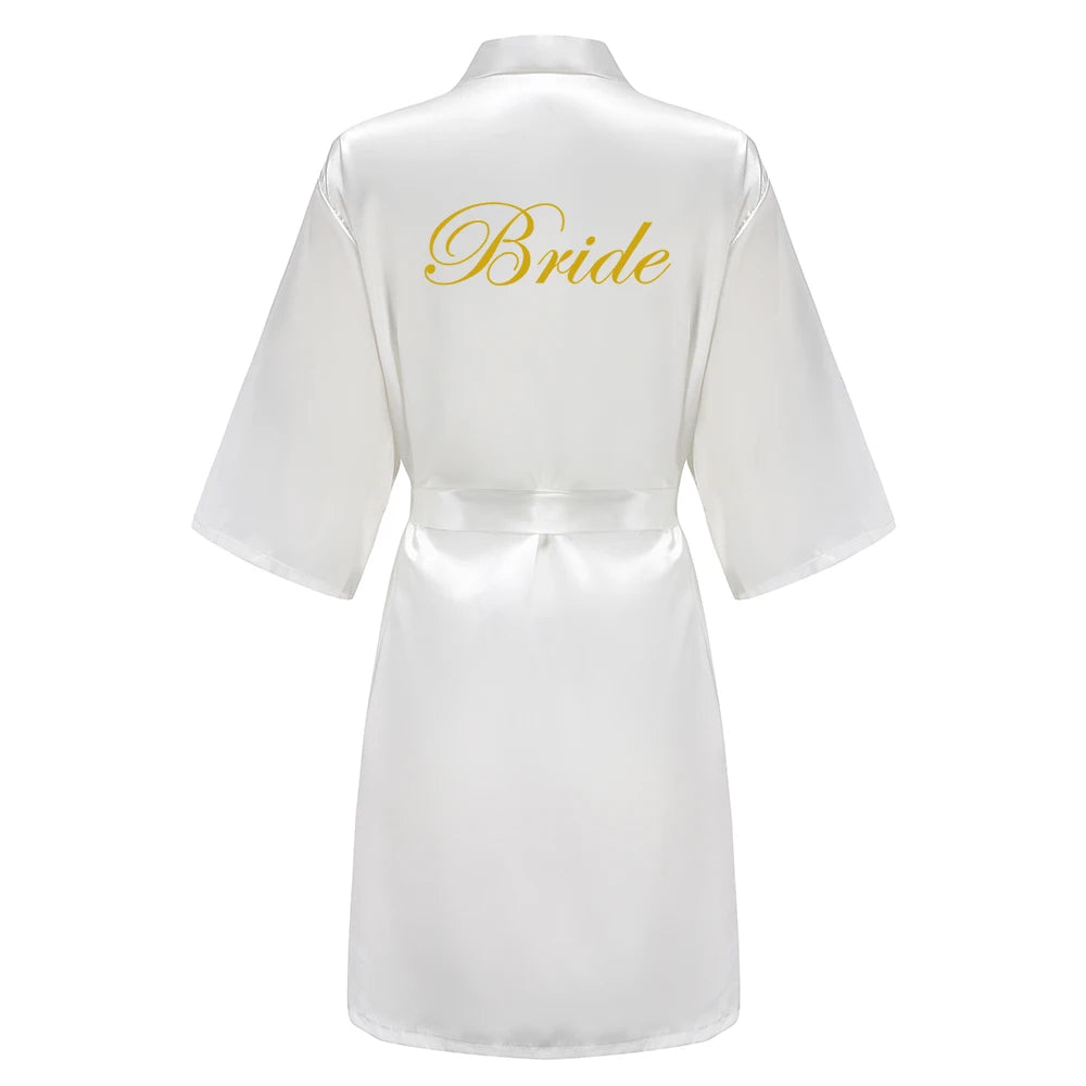 Wedding Bride Bridesmaid Robe Dressing Gown Sexy Women Bathrobe Nightgown Short Sleepwear Casual Flower Kimono Geisha M L XL - Matrix-studios.com
