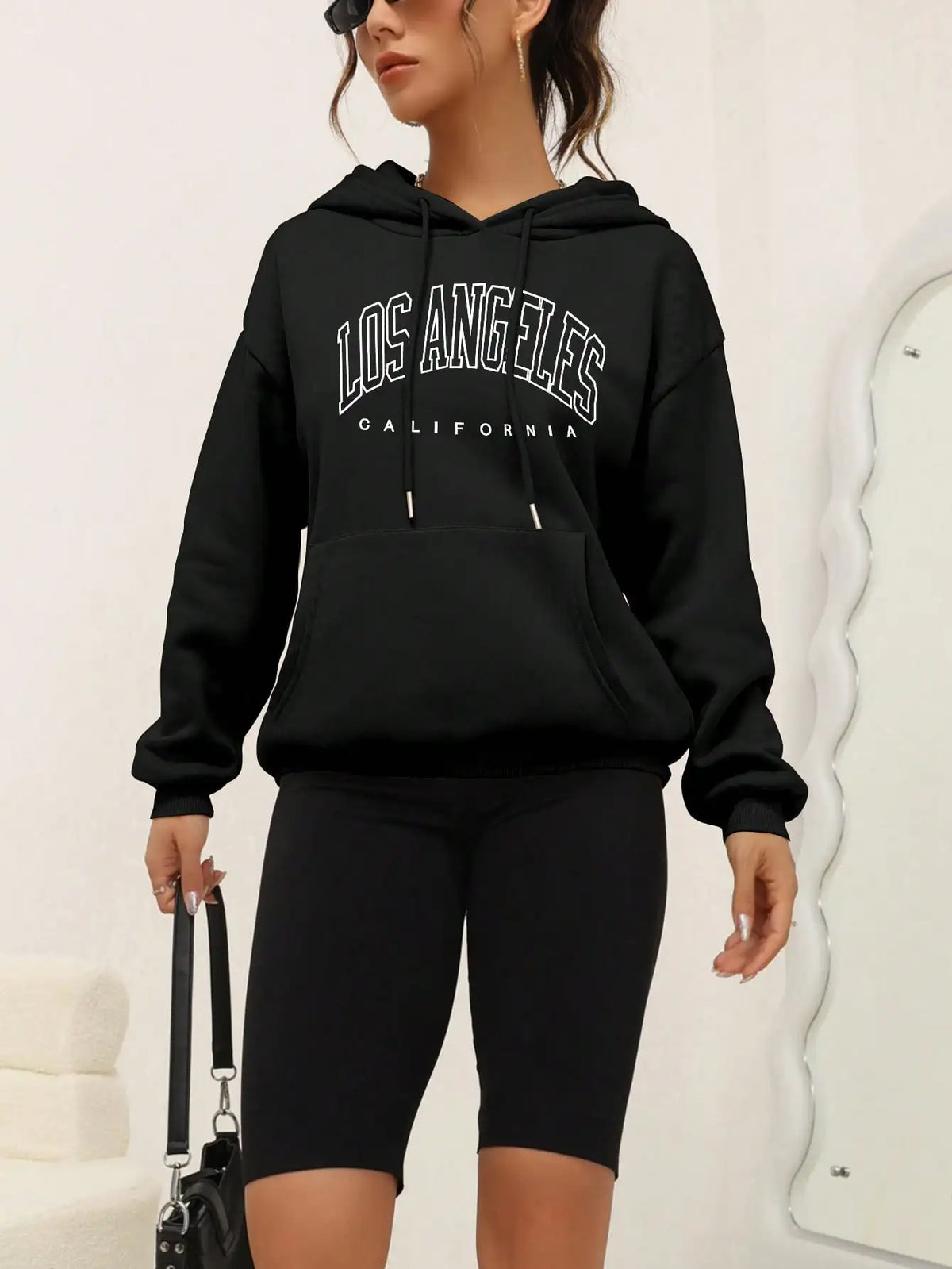 Los Angeles Art Letter Design Women Hoodies American Style Casual Hoody Autumn Hip Hop Female Hoodie Casual Fleece Clothing - Matrix Studios
