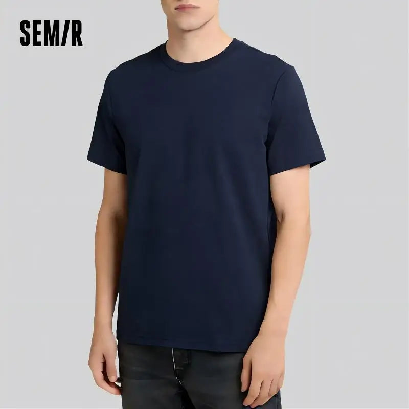 Semir Short Sleeve Men T-Shirt Cotton 2026 Summer New Man Clothing Thin And Versatile T Shirt Couples Solid Color Tops - Matrix Studios