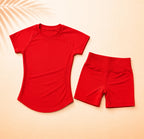 Women Short Sleeve Yoga Set Gym Workout Outfit Fitness Activewear Seamless Sportswear Running Exercise Shorts Set