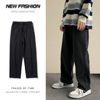 2023 Spring New Streetwear Baggy Jeans Men Korean Fashion Loose Straight Wide Leg Pants Male Brand Clothing Black Light Blue - Matrix Studios