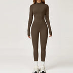 Winter Sport Jumpsuits Women Warm Gym Overalls Fleece Fitness Bodysuits Workout One Piece Clothing LongSleeve Yoga Jumpsuits - Matrix Studios