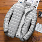 Men Parkas Down Cost Stand Collar Zipper Parka Outerwear Loose Cardigan Solid Pockets Spliced Winter Casual Long Sleeve - Matrix Studios