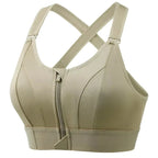 Sports Bras For Women Front Zipper Adjustable Strap Shockproof Elastic Fitness Athletic Brassiere Slim Yoga Crop Top - Matrix Studios