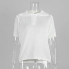 Tornova Knitted Short Sleeve T shirt Women's Polo Fashion Hollow Thin Sweater Top 2025 Summer New Casual Female Solid Knitwear - Matrix-studios.com