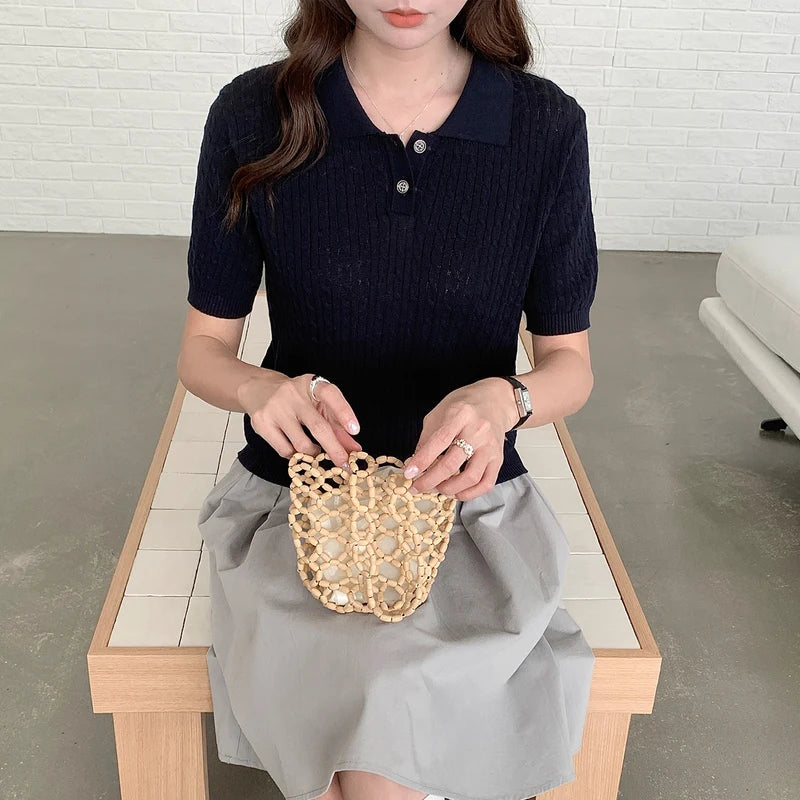 WinvyNee Women's Cotton T-shirts Summer Short Sleeve White Solid Slim Fit Y2k Polo Casual Pullovers Clothing Basic Tops A1522075 - Matrix-studios.com