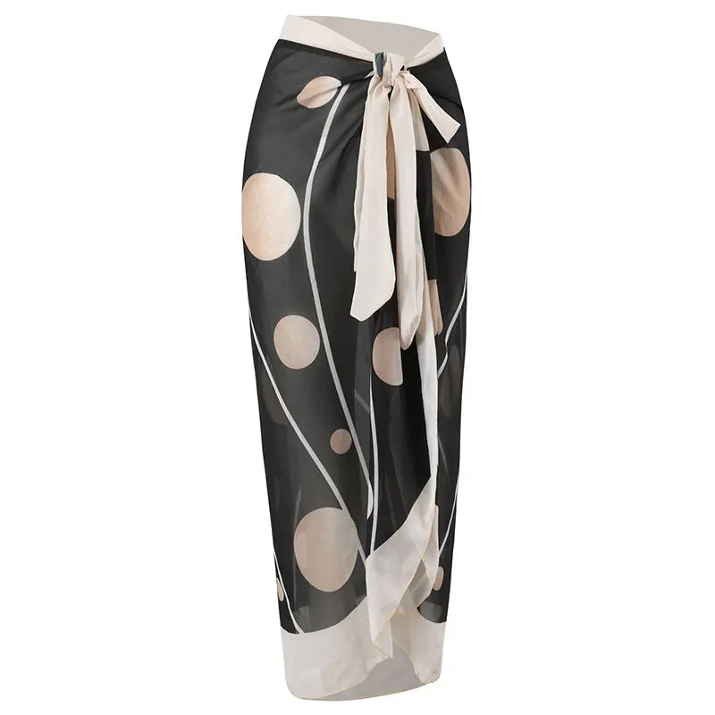 2026 New Sexy Print Retro Swimwear Beach Dress Cover Up Long Skirts Skirt Party Outfits Swimsuit Beachwear - Matrix Studios