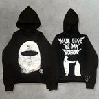 New TOROM Black Applique embroidery Personality Trend Zip Up Hooded Jackets Couple Hip-Hop Streetwear Classic Sweatshirt Men Ins