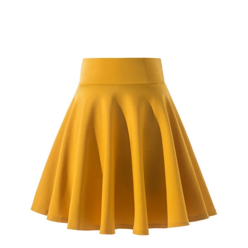 2025 Flared Skirts Women's Basic Shorts Skirt Fashion Versatile Black Casual Mini Skater Medium Pleated Fluffy Skirt Plus Size - Matrix-studios.com