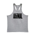 ANIMAL Letter Printed Gym Clothing Mens Bodybuilding Fitness Tank Top Cotton Raceback Stringer Singlets Workout Sleeveless Shirt - Matrix Studios