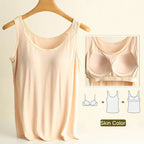 For 37-82kg Soft Modal Plus Size Tank Tops With Fixed Chest Pad For Women Integrated Wear-Free Underwear - Matrix-studios.com