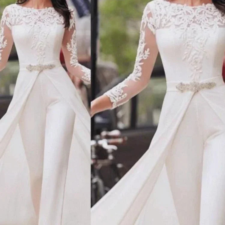 Elegant White Jumpsuit Women Overalls Long One Piece Strapless Slash Neck Feather Y2k Sexy Wedding Party Night Evening Rompers - Matrix Studios