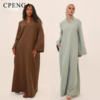 Ramadan Arabic Muslim Women Modest Dress Elegant Eid Dubai Abaya Islam Holiday Loose Outfit New Arrive Plain Turkey Kaftan Robe - Matrix-studios.com