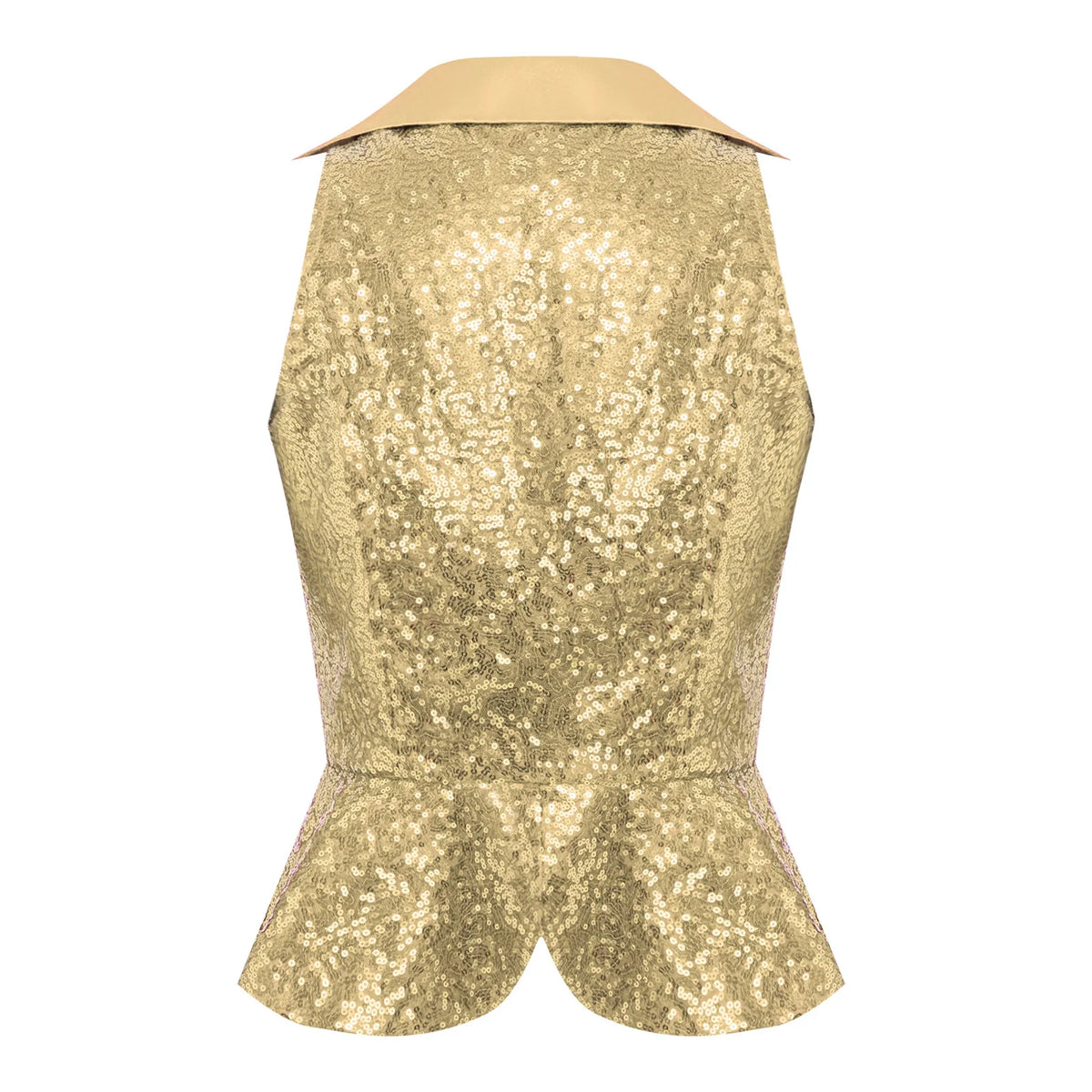 Womens Sequin Vest Lapel Sparkly Cosutme Sleeveless Vests Nightclub Jazz Dance Party Dressy Tops Rave Music Festival Waistcoat - Matrix Studios