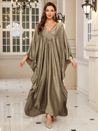 Plus Size Kaftan Dresses for Women Sparkly Glitter Batwing Sleeve Kaftan Cover Up Beach Maxi Dress Loungewear - Matrix Studios