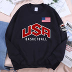 USA Basketballer Printed Street Casual Hoody Men Women Hip Hop Oversized Clothing Loose Warm Fleece Sweatshirts Couple Hoodies - Matrix Studios