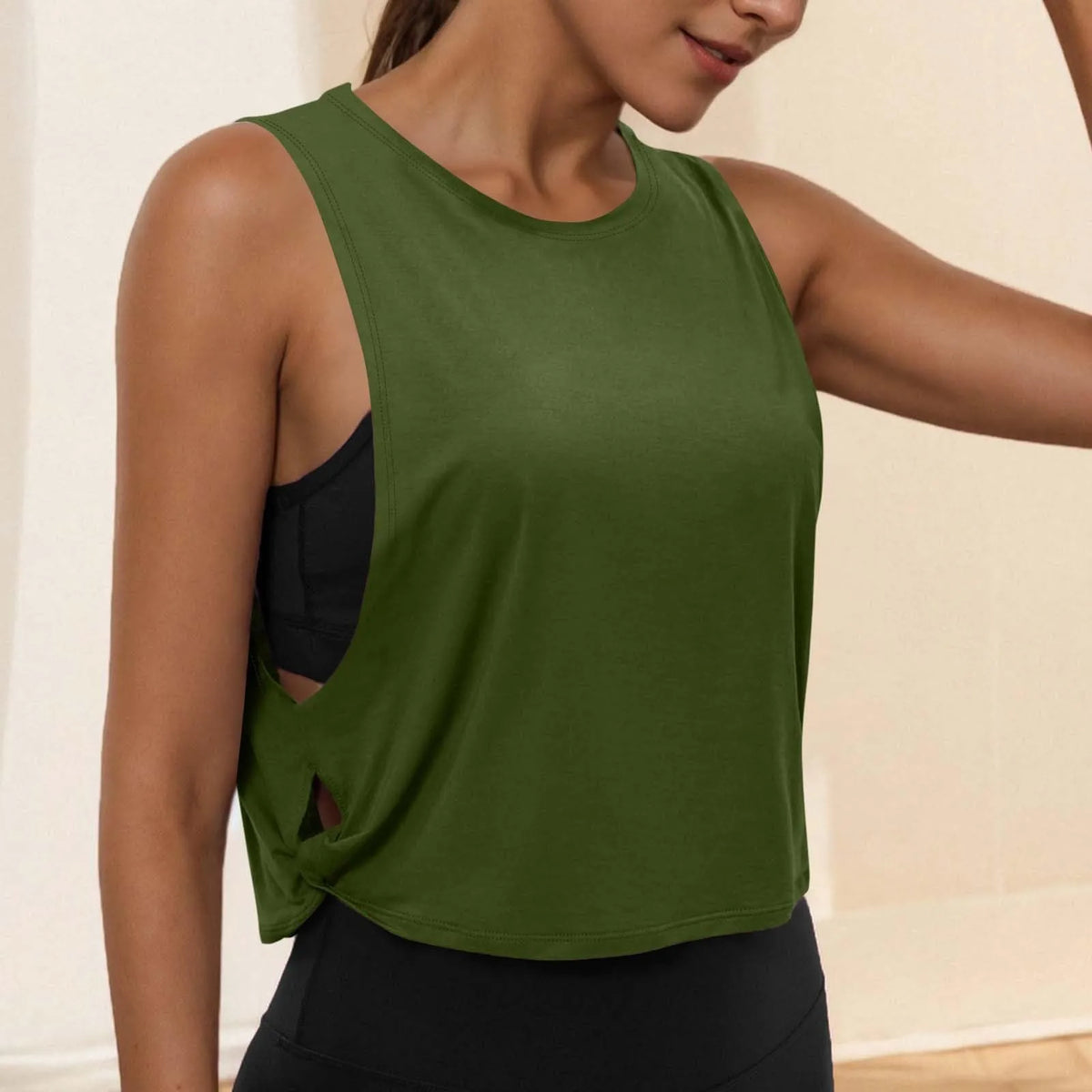 Women Sleeveless Yoga Tops Athletic Vest Breathable Blouse Cover Up Gym Workout Cool T-Shirt Running Short Tank Crop Top - Matrix-studios.com