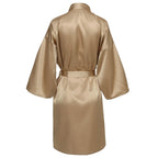 Wedding Party Team Bride Robe With Black Letters Kimono Satin Pajamas Bridesmaid Bathrobe SP2000 - Matrix-studios.com