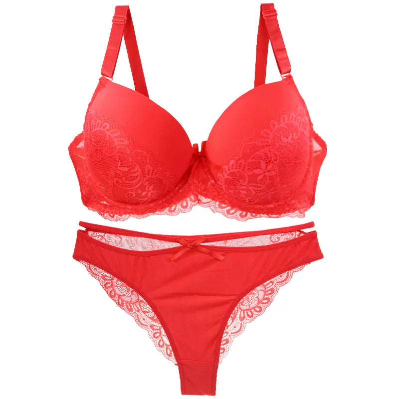 Nouvell Seamless Sexy Lace Pus Up Bras Panties Sets 34/75 36/80 38/85 40/90 42/95 44/100 BCDE Underwear Plus Size Lingerie - Matrix-studios.com