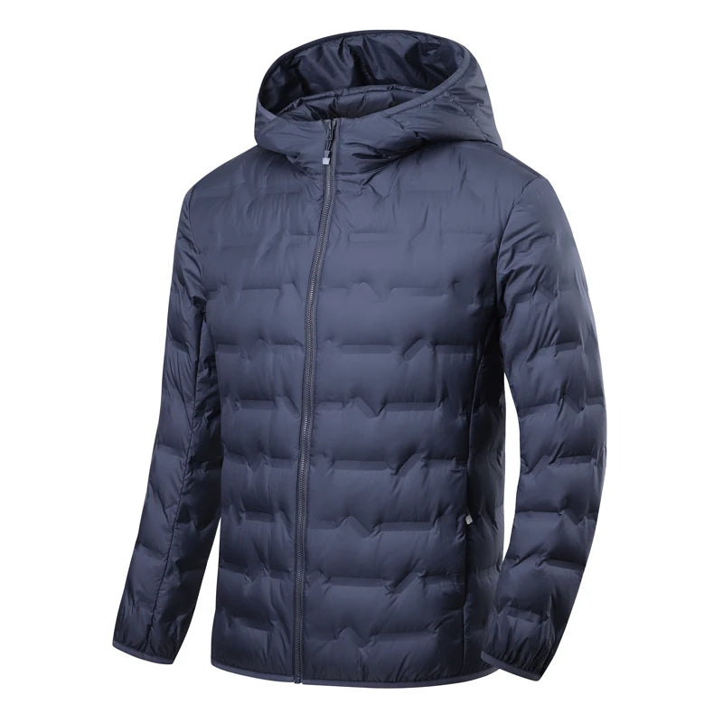 JNLN Men's Winter Down Jacket Duck Down Lightweight Padded Jackets Hiking Camping Climbing Trekking Graphene Lining Warm Coat - Matrix Studios