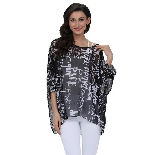Women Blouses Plus Size Clothing Summer 2021 Novelty Bohemian Shirts Blusas Femininas Bohemian Style Women's Chiffon Tops Tees - Matrix-studios.com