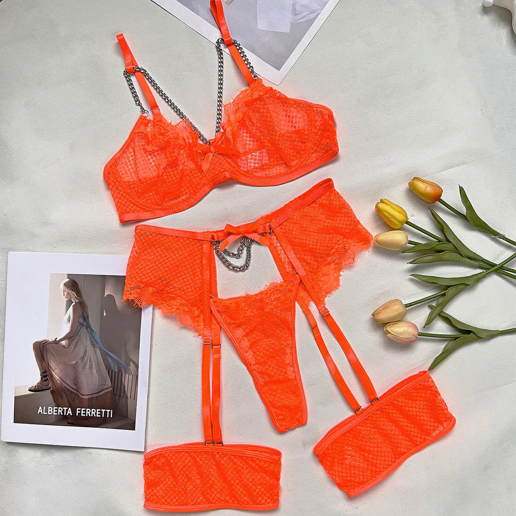 Lingerie Underwear Bras Sets Lace Garter Lingerie Women Intimates 2024 Underwire Bra And Panty Thongs Ladies Underwear Set - Matrix-studios.com