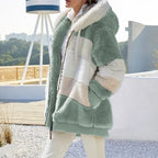 Oversized Jacket for Women 2023 New Autumn Winter Warm Plush Pocket Hooded Streetwear Loose Lady Outerwear Coat Roupas Feminina - Matrix-studios.com