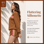 Everyday Comfort Women's 2-Piece Sweatshirt & Shorts Matching Set with Side Pockets. Soft cozy warm casual tracksuit for lounging at home or outdoor activities. Great for walking, gym, school, or relaxing. Elevate daily outfi - Matrix-studios.com