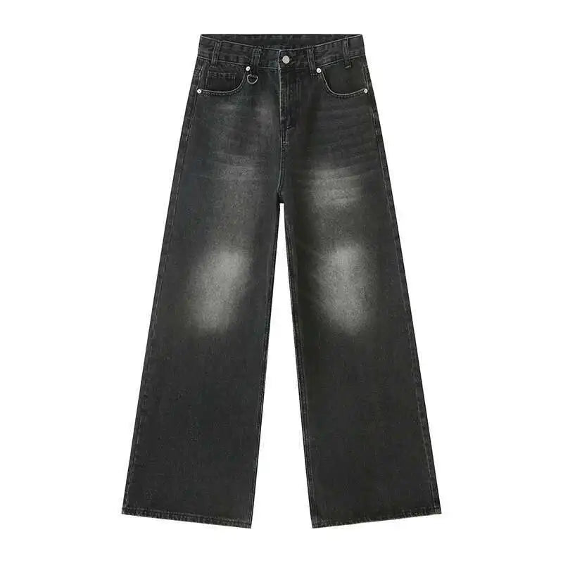 IEFB Vintage Camouflage Men's Jeans Fashion Washed Casual Wide Leg Denim Pants Autumn Winter Loose Male Trousers Old Blue 9C354 - Matrix Studios