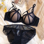Hot Sale Women Lace Underwear Sexy Hollow Push Up Bra Set Classic Bandage Lingerie Fashion Fluorescent Plus Size C D Brassiere - Matrix-studios.com