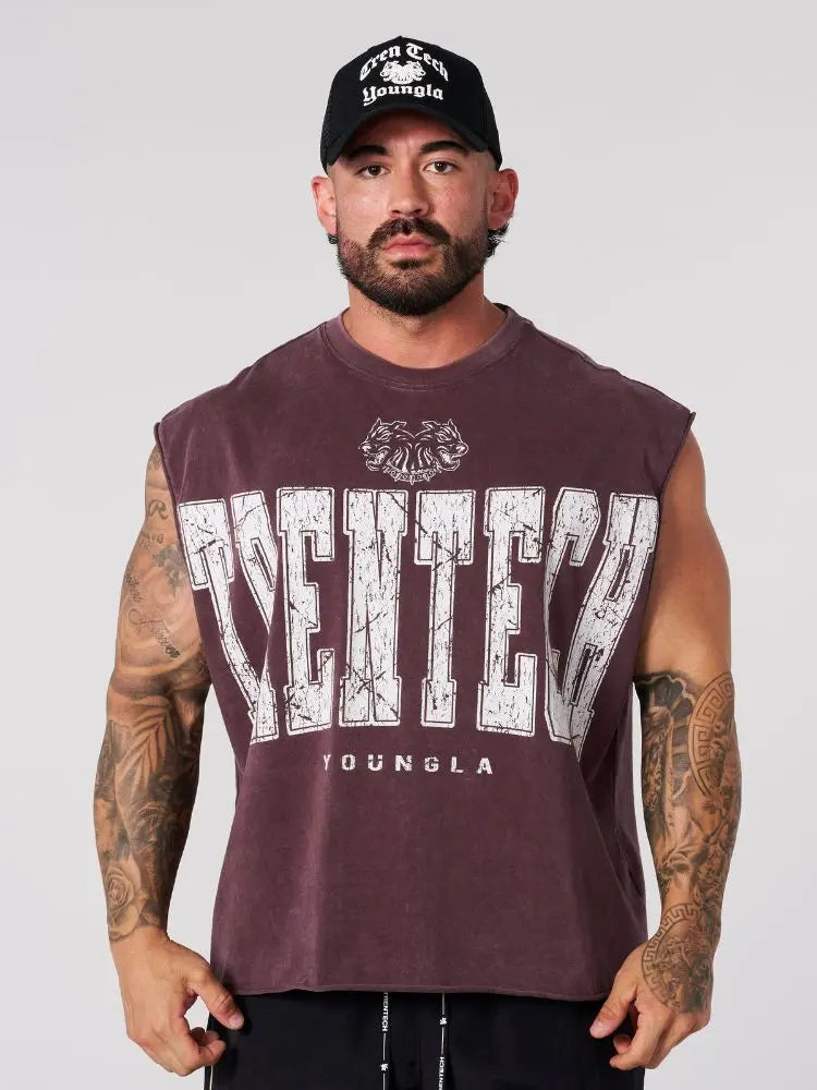 Chaozhou brand hot sales high street American retro washable old vest boys summer ins Chaozhou brand sports pure cotton sleevele - Matrix Studios