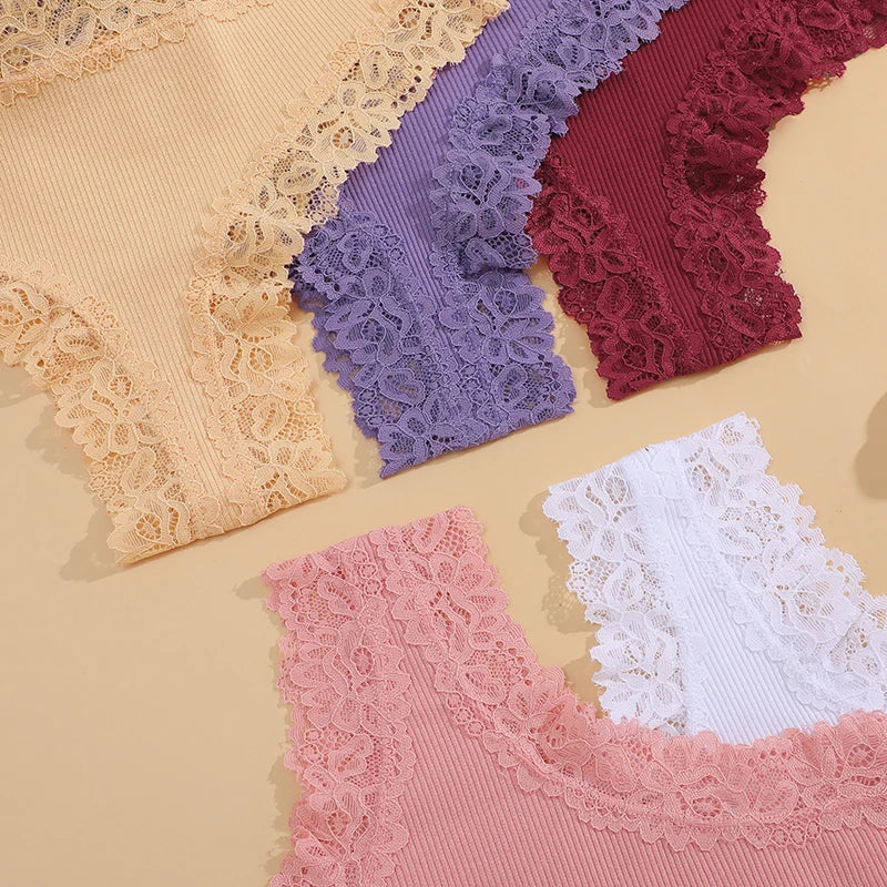 3PCS/Set Women Sexy Lace Panties Cotton Seamless Brazilian Panties Female Sexy Low Rise Soft Underwear G-String Lingerie S-XL - Matrix Studios